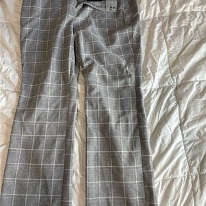 Nine West Black and Gray Plaid Bootcut Pants